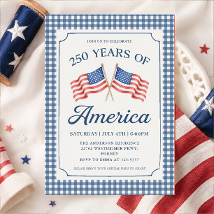 Invitation à la fête des 250 ans de l'Amérique