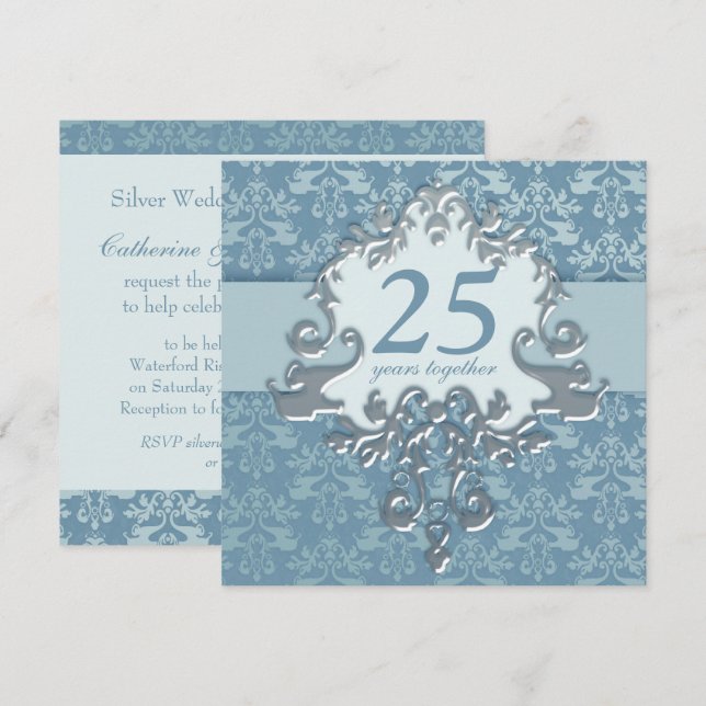 Invitation à la fête des 25 ans de mariage (Devant / Derrière)