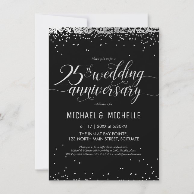 Invitation à la fête des 25 ans de mariage (Devant)