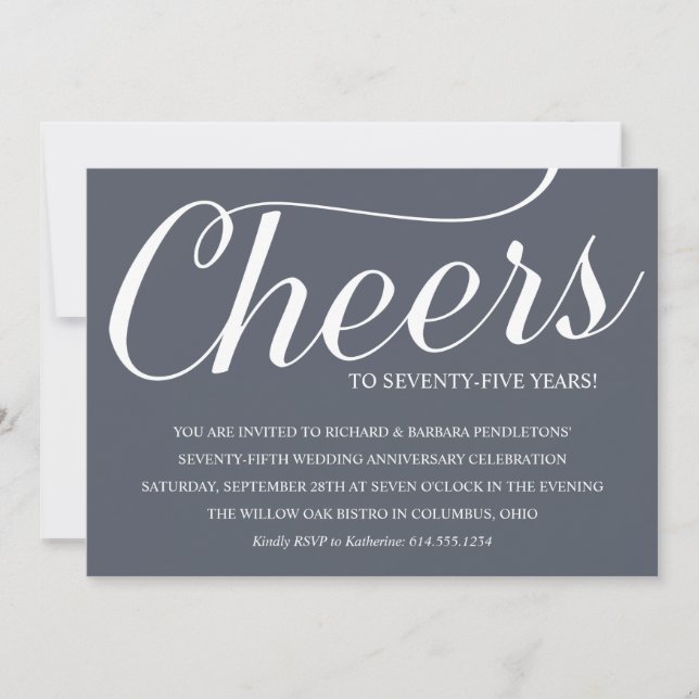 Invitation à la fête des 75 ans de mariage de Chic (Devant)