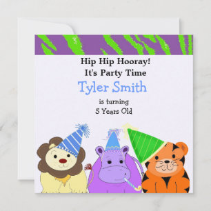 Invitation à la fête des animaux de la jungle