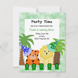 Invitation à la fête des animaux de la jungle