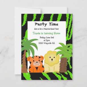 Invitation à la fête des animaux de la jungle