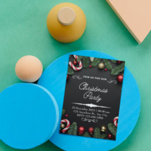 Invitation à la fête des arbres de Noël en vert no