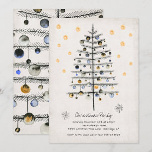 Invitation à la fête des arbres de Noël moderne