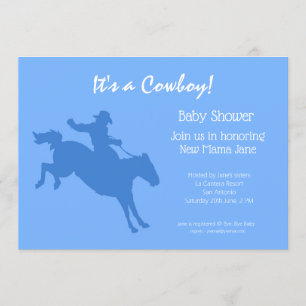 Invitation à la fête des Baby showers de Cowboy