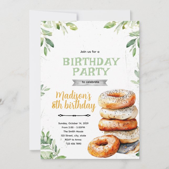 Invitation à la fête des bagels d'amour (Devant)