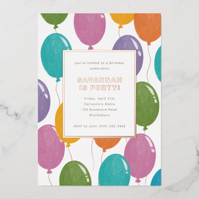 Invitation à la fête des ballons d'anniversaire co (Recto)