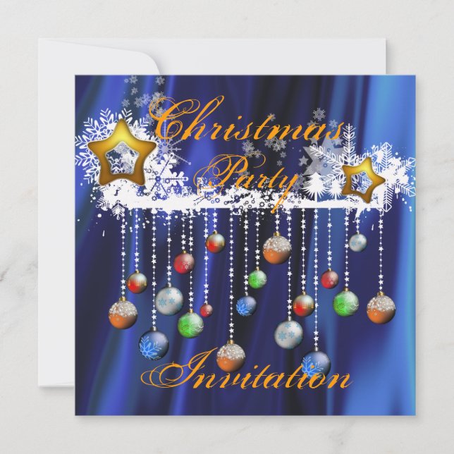 Invitation à la fête des Baubles de Noël (Devant)