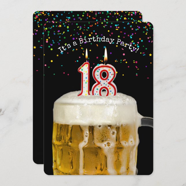 Invitation à la fête des bougies du 18e anniversai (Devant / Derrière)