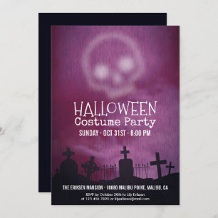 Invitation à la fête des costumes d'Halloween viol