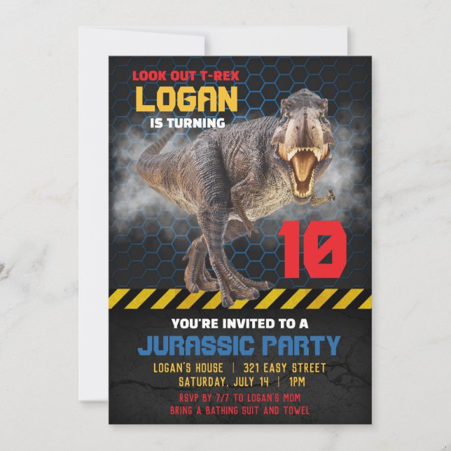 Invitation à la fête des dinosaures (Devant)
