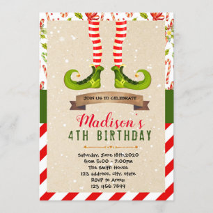 Invitation à la fête des elfes de Noël
