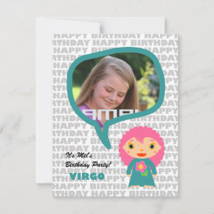 Invitation à la fête des enfants Virgo avec photo