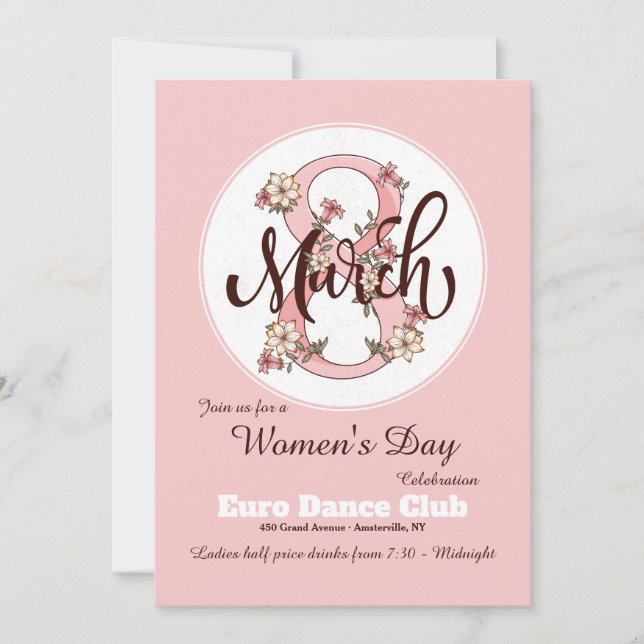 Invitation à la Fête des femmes du 8 mars (Devant)