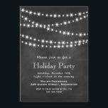 Invitation à la fête des Fêtes Chalkboard Twinkle<br><div class="desc">De multiples brins de lumières scintillantes sur un arrière - plan en damier rendent cette invitation étincelante pour les fêtes. Cette invitation peut facilement être adaptée à une fête de Noël.</div>