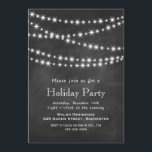 Invitation à la fête des Fêtes Chalkboard Twinkle<br><div class="desc">De multiples brins de lumières scintillantes sur un arrière - plan en damier rendent cette invitation étincelante pour les fêtes. Cette invitation peut facilement être adaptée à une fête de Noël.</div>