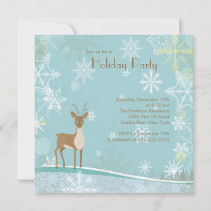 Invitation à la fête des fêtes des Deer Snowflakes