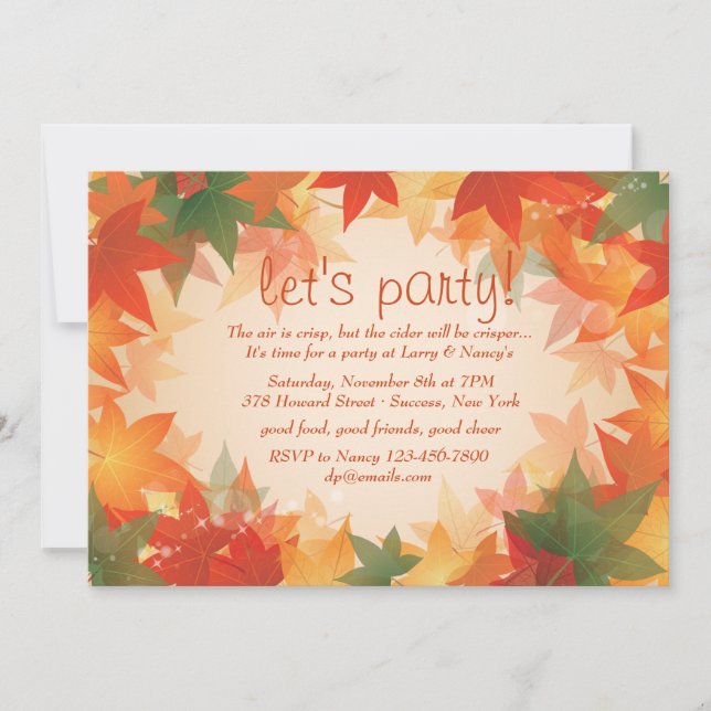 Invitation à la Fête des Feuilles d'Automne (Devant)