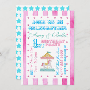 Invitation à la fête des filles d'anniversaire - T