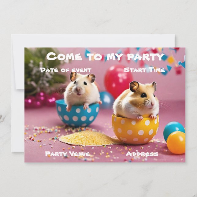 Invitation à la fête des hamsters (Devant)