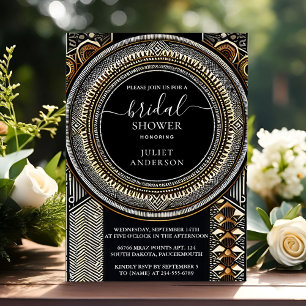 Invitation À la Fête des mariées Brown africaine traditionnel