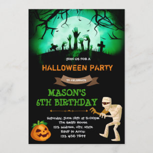 Invitation à la fête des momies d'Halloween