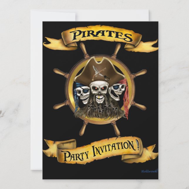 Invitation à la fête des pirates (Devant)