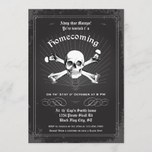 Invitation à la fête des pirates d'Halloween
