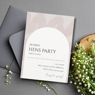 Invitation à la fête des poules d'arc chic moderne