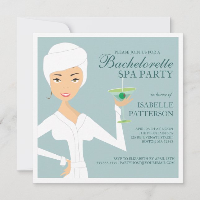 Invitation à la fête des Spas de la mariée moderne (Devant)