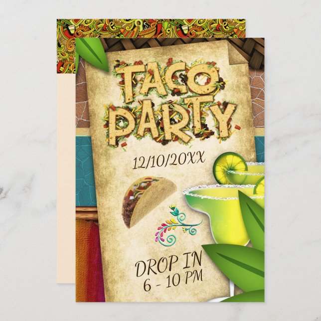 Invitation à la fête des tacos (Devant / Derrière)