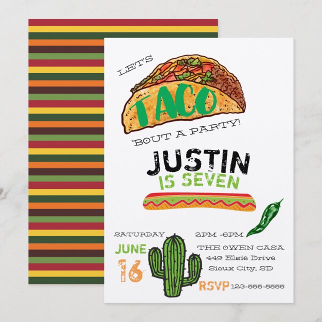Invitation à la fête des tacos (Devant / Derrière)