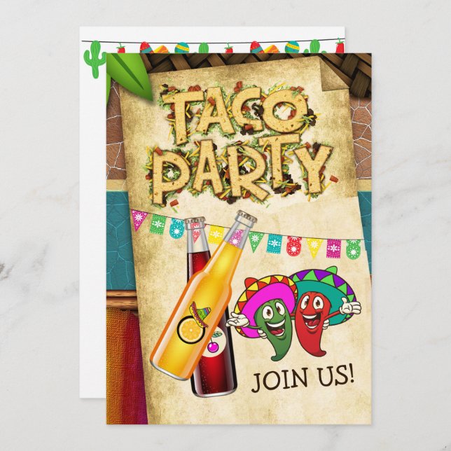 Invitation à la fête des tacos (Devant / Derrière)
