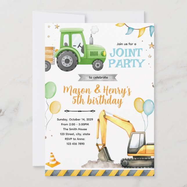 Invitation à la fête des tracteurs et de la constr (Devant)