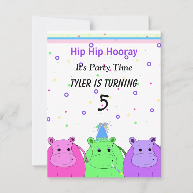 Invitation à la fête des trois hippopotames (Devant)
