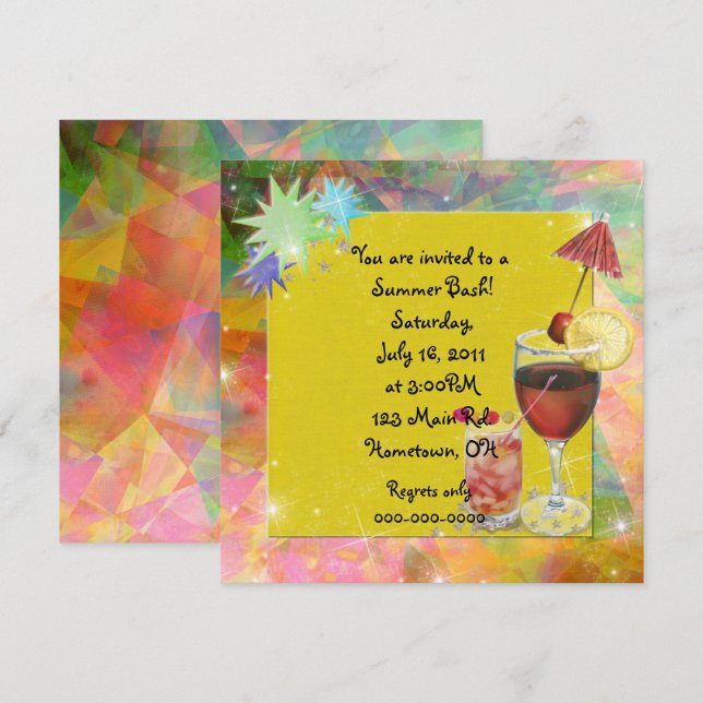 Invitation à la fête d'été (Devant / Derrière)