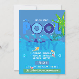 Invitation à la fête d'été à la piscine