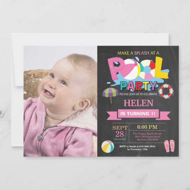 Invitation à la fête d'été à la piscine Splash Spl (Devant)