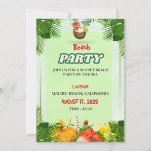 Invitation à la fête d'été à la plage