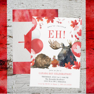 Invitation à la fête d'été BBQ de la fête du Canad