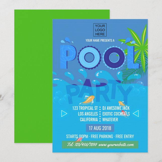 Invitation à la fête d'été corporative/club de pis (Devant / Derrière)