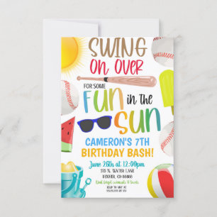 Invitation à la fête d'été de baseball