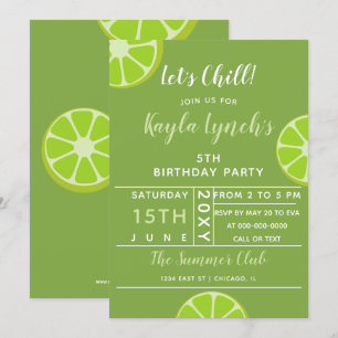 Invitation à la fête d'été de la lime