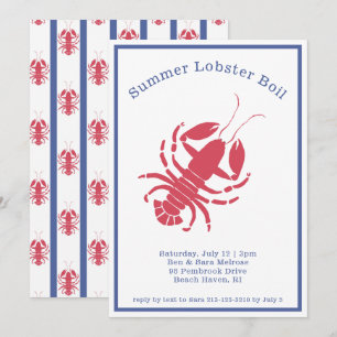 Invitation à la fête d'été du homard