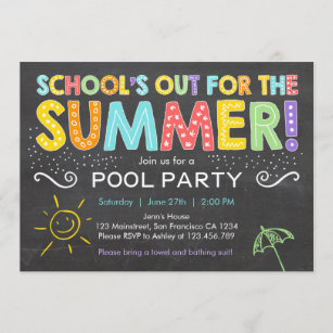 Invitation à la fête d'été du pool des écoles