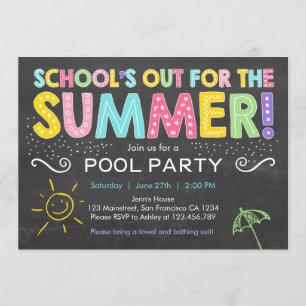 Invitation à la fête d'été du pool des écoles