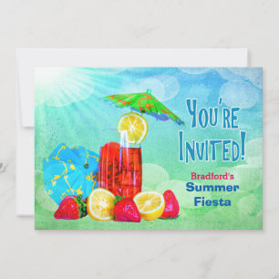 INVITATION À LA FÊTE D'ÉTÉ FIESTA - BOISSON TROPIC