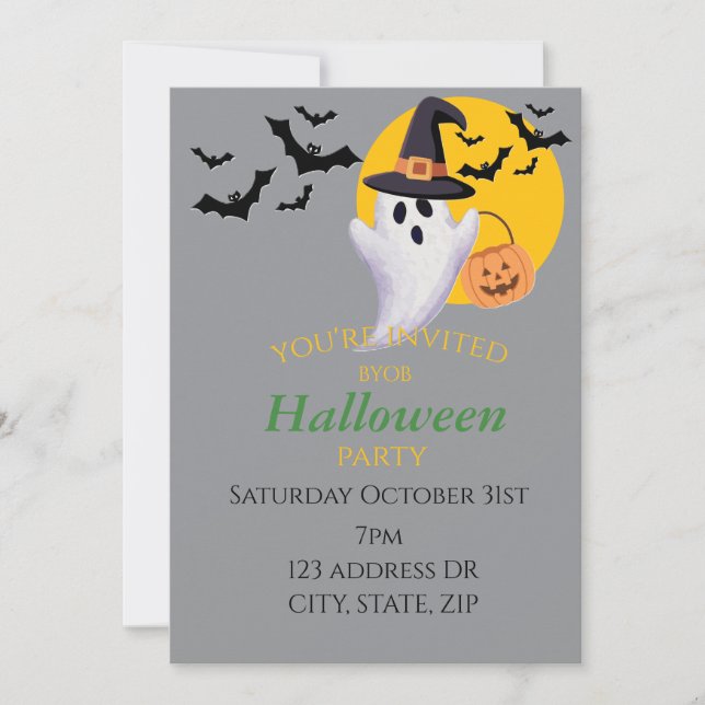 Invitation à la fête d'Halloween  (Devant)