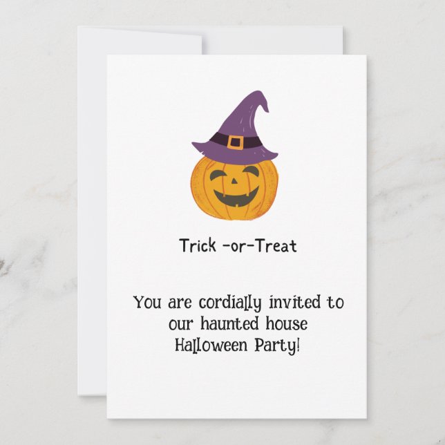 Invitation à la fête d'Halloween (Devant)